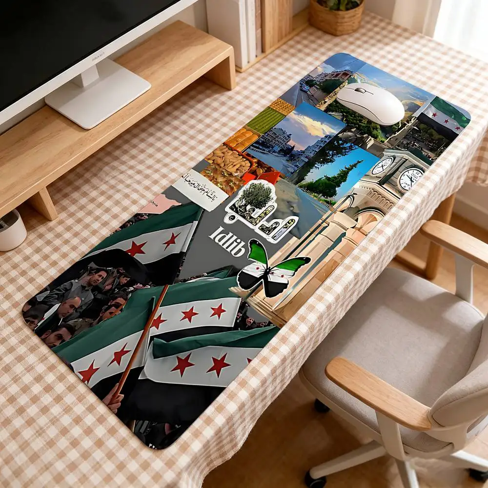 S-Syrian-R-Revolution FlagS Kawaii Mouse Pad Large Rubber Keyboard Mouse Carpet Anti-slip Gamer Mouse Pad Laptop HD PC Mousepad