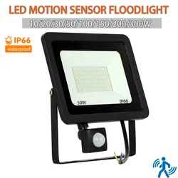 Led Flood Outdoor Motion Sensor Light 220V 20W-300W Waterproof Outdoor Projector Exterior Spotlight Outdoor lamp  Wall Reflector
