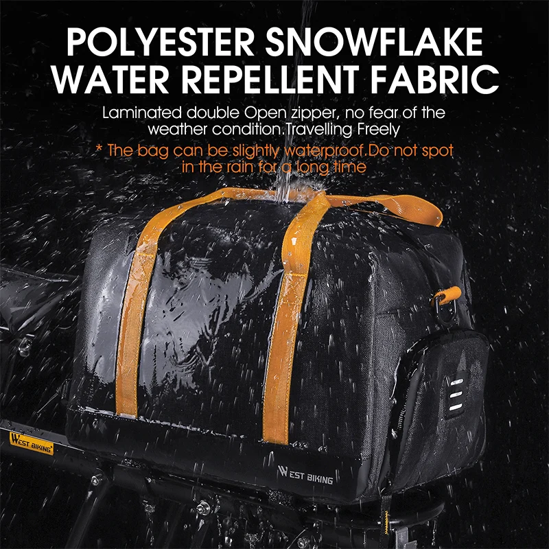 

WEST BIKING Rear Pack Trunk 3 IN 1 Multiple-Use Waterproof Tail Bag Large Capacity Portable Bike Rack Bag Rear Shelf Storage Bag