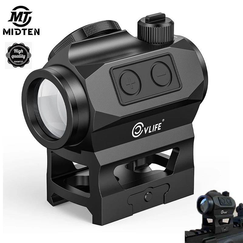 

MIDTEN JackalHowl Red Dot Sight with Motion Awake Auto Off 1x20mm 2MOA Rifle Scope Absolute Co-Witness Riser