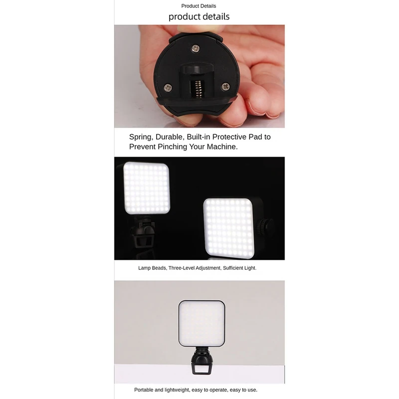 1 Stuks Led Videocamera Licht 6500K Mini Voor Dslr Cam Led Paneellamp Foto Video Verlichting Met 1/4 Inch Schroefgat