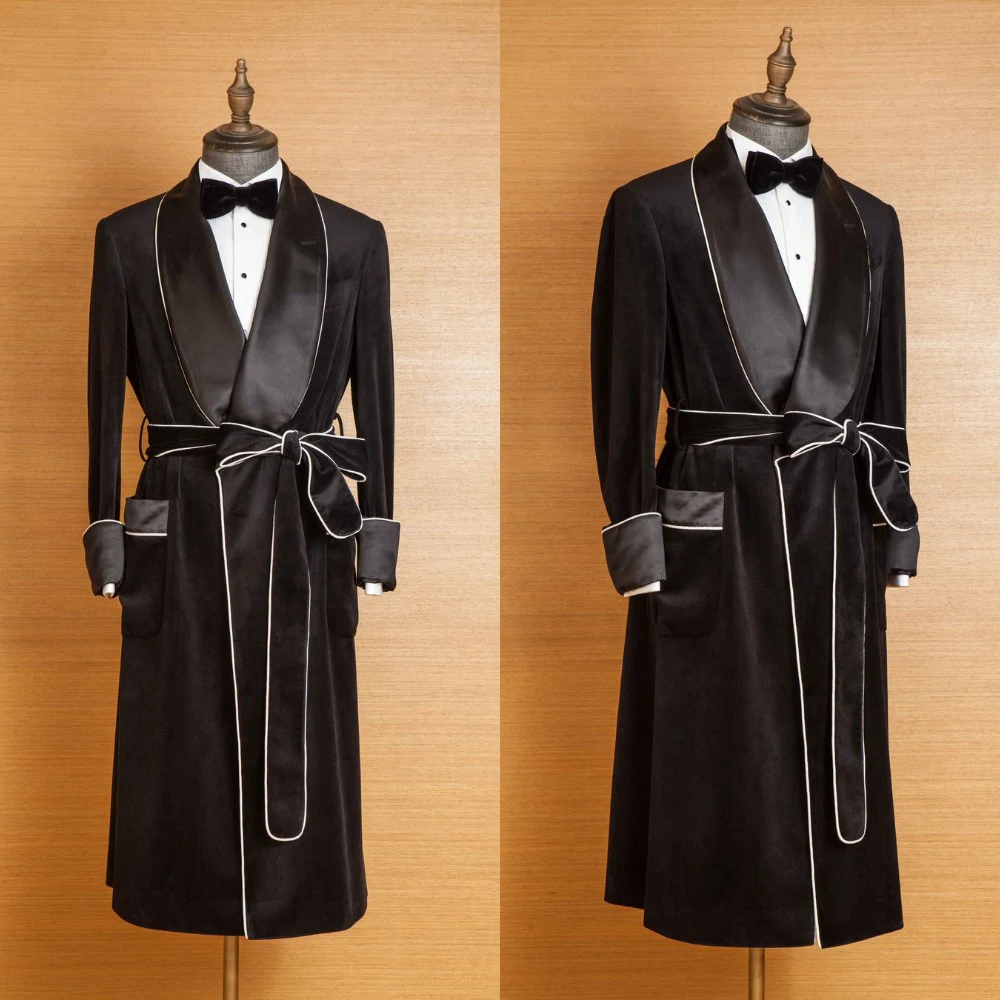 Cappotti da uomo Cappotti Misto lana Tweed Giacche lunghe Doppio petto Abbigliamento esterno Abito da fumo personalizzato in un unico pezzo