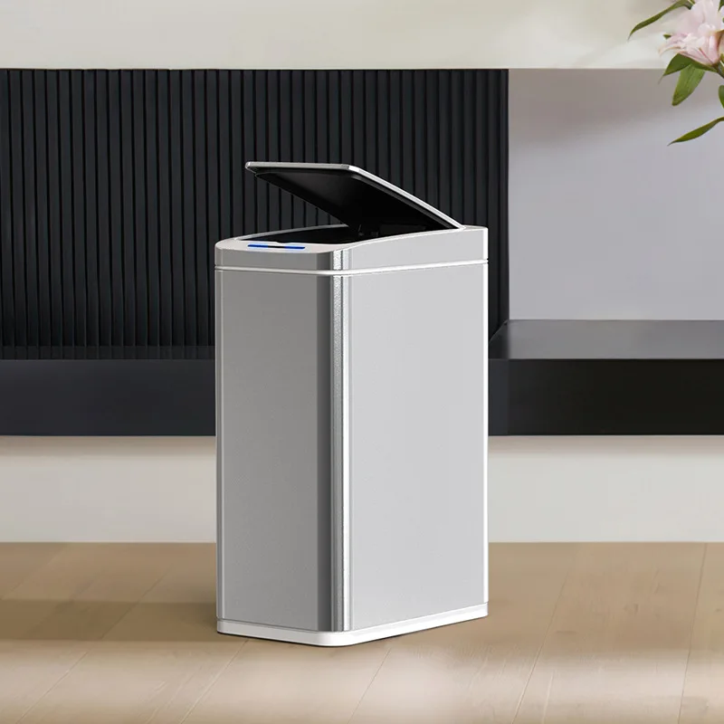 سلة مهملات ضيقة تحريضية ذكية، مصنوعة من الفولاذ المقاوم للصدأ المنزلي، المطبخ، غرفة المعيشة، المرحاض، كراك الحمام المقاوم للماء #4