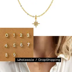 CARLIDANA Popular Zircon Heart Symbol Number Charms Stainless Steel 18K Gold Plated DIY Necklace Pendant for Bracelet