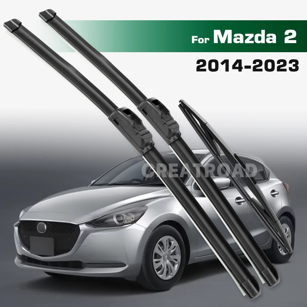 

GREATROAD Wiper LHD&RHD Front & Rear Wiper Blades Set For Mazda2 Mazda Demio 2 DJ DL 2014 - 2023 Windshield Windscreen Window Br