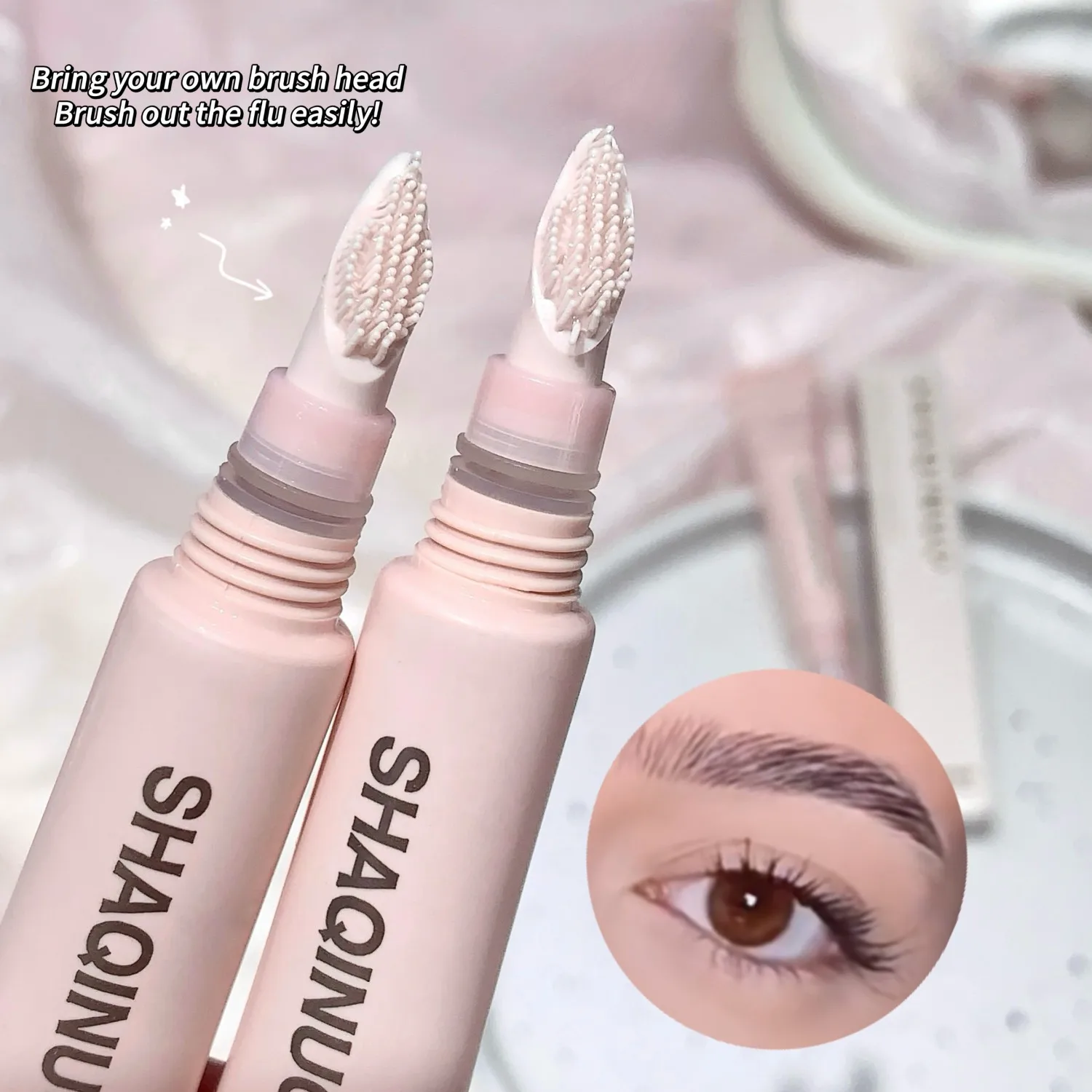 SHAQINUO 3D Stereo Augenbrauengel Wasserfest Schweißresistent Langanhaltend Filmbildend Formgebend Augenbrauen-Make-up