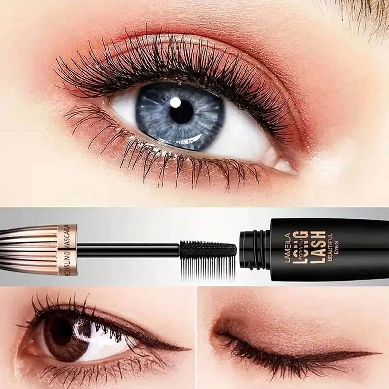 Waterdichte 4d Mascara Dikke Lange Smudge-Proof Mollige Gecodeerde, Langdurige Curling Grote Oogmake-Up Tools Nieuw