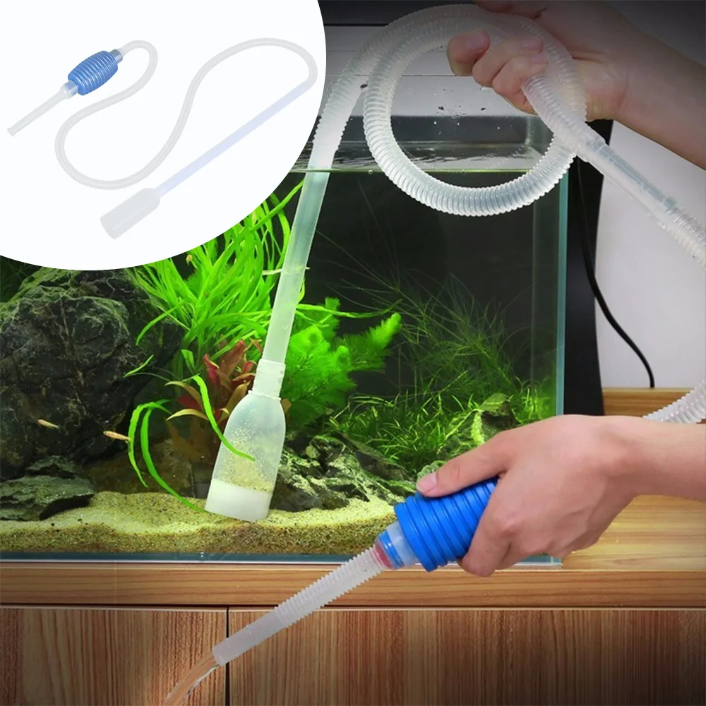 140CM Aquarium Siphon Handheld Syphon Fish Tank Pump Cleaning Tool Semi-automatic Water Change Changer  Acuario Accessories