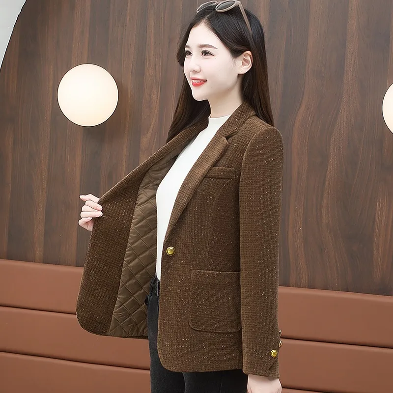 

Small Suit Short Jacket for Women's 2025 Spring Autumn New High-end Fitting Versatile Thickened Top Age-reducing Mother Clothing