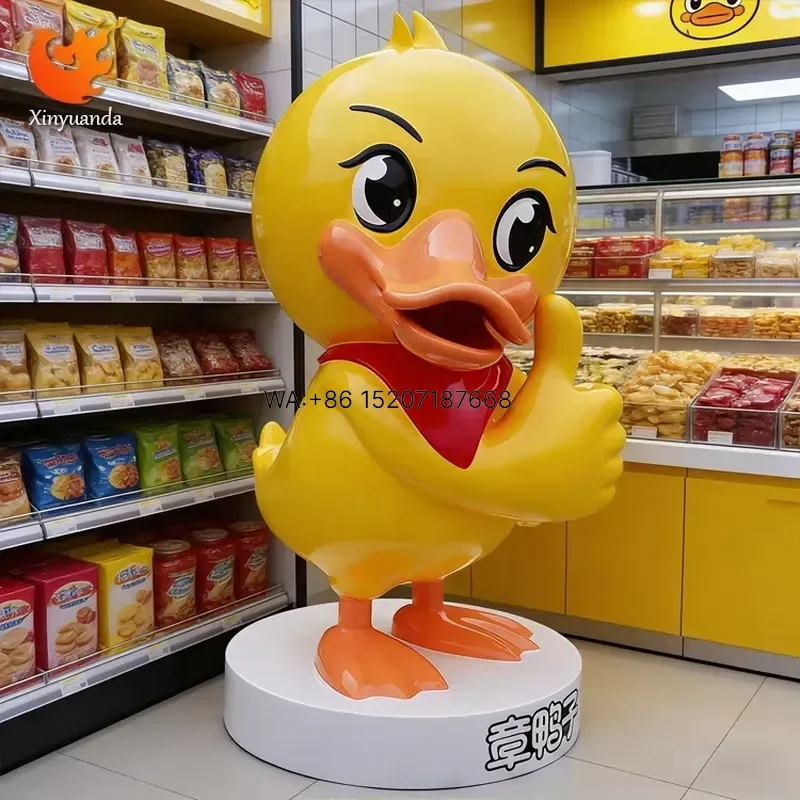 Wmwmnu for Zhang Ya Zi IP Fiberglass Cartoon Duck Sculpture Snack Shop Internet Famous Check in Ornament Commercial Decor