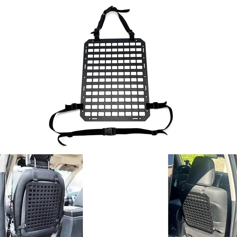 Car Seat Seat Back Panel Organizer Multifunctional Adjustable Tactical Seat Back Mesh Organizer Panel Car Interior