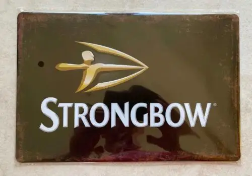 STRONGBOW CIDER METAL PLAQUE SIGN MAN CAVE BEER BAR PUB GARDEN CAFE 20x30cm