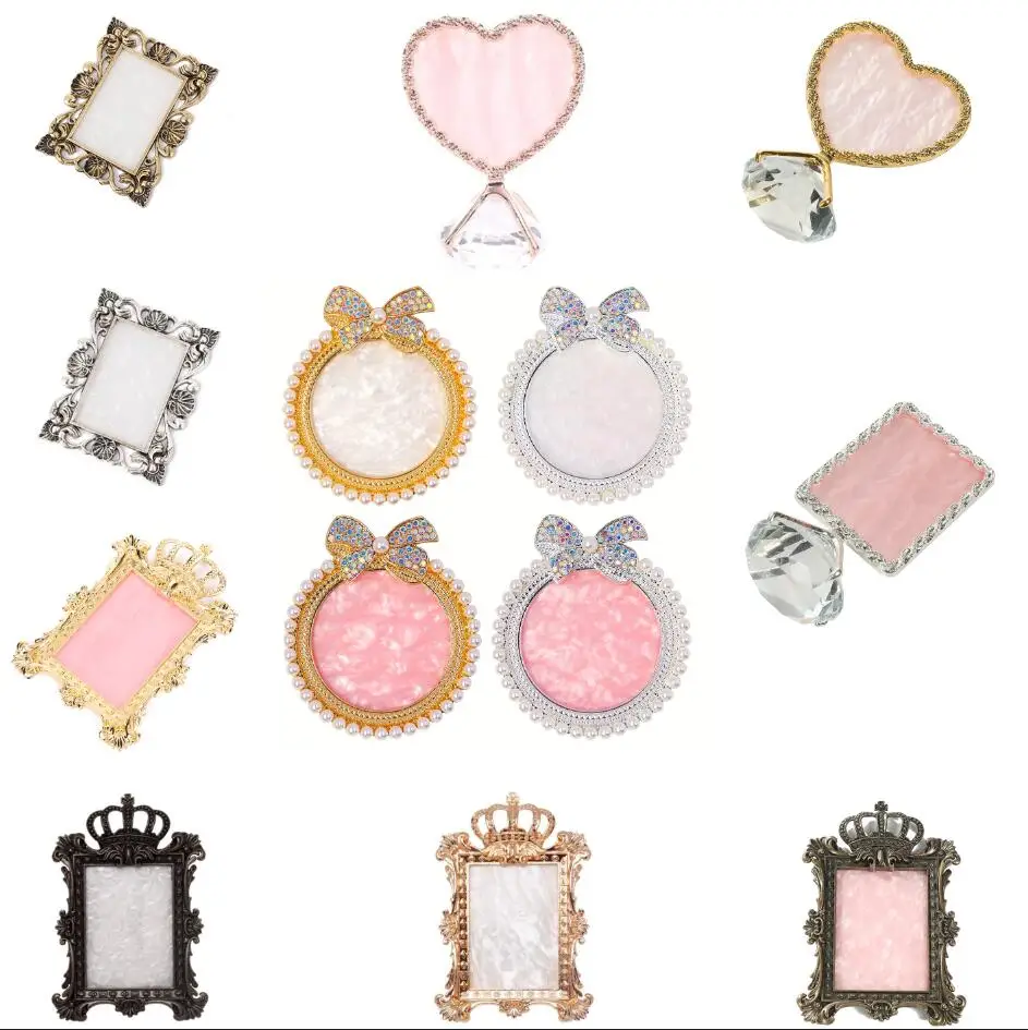 1 Elegant Pearl and Rhinestone Nail Enhancement Palette - Diamond Base Heart-Shaped Rose Gold Foundation Make-Up - Square Antiqu
