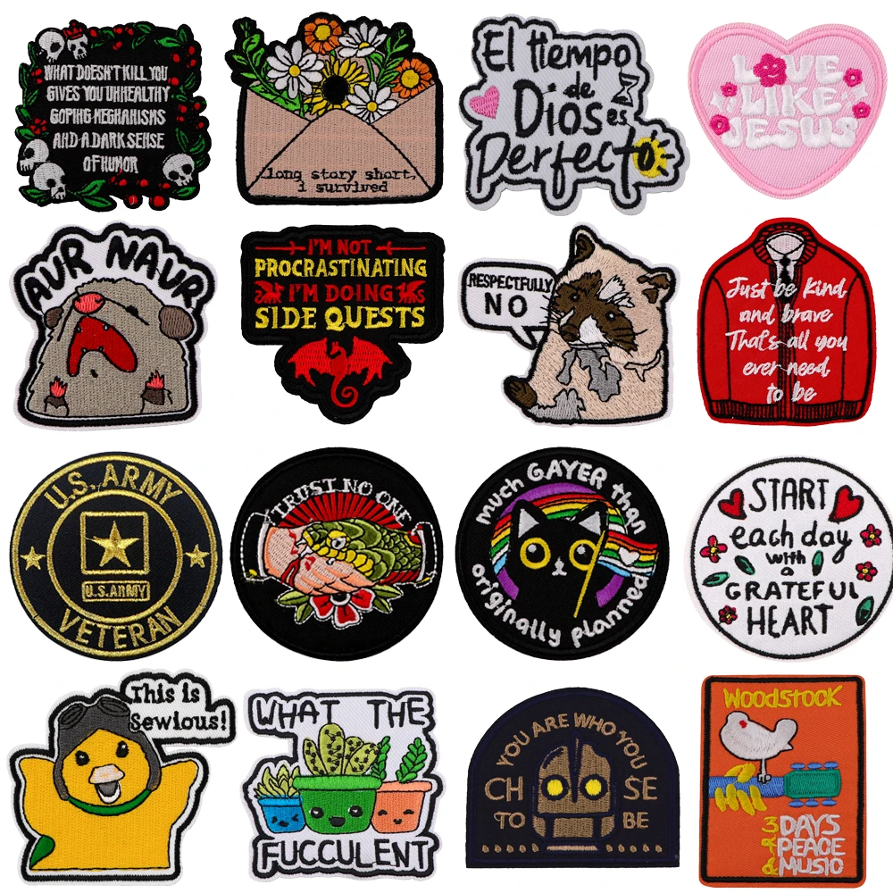 Cartoon Raccoon Possum Embroidered Apparel Badges Iron On Patch DIY Patch Ironing Stickers Sewing On Patches Clothes Accessories