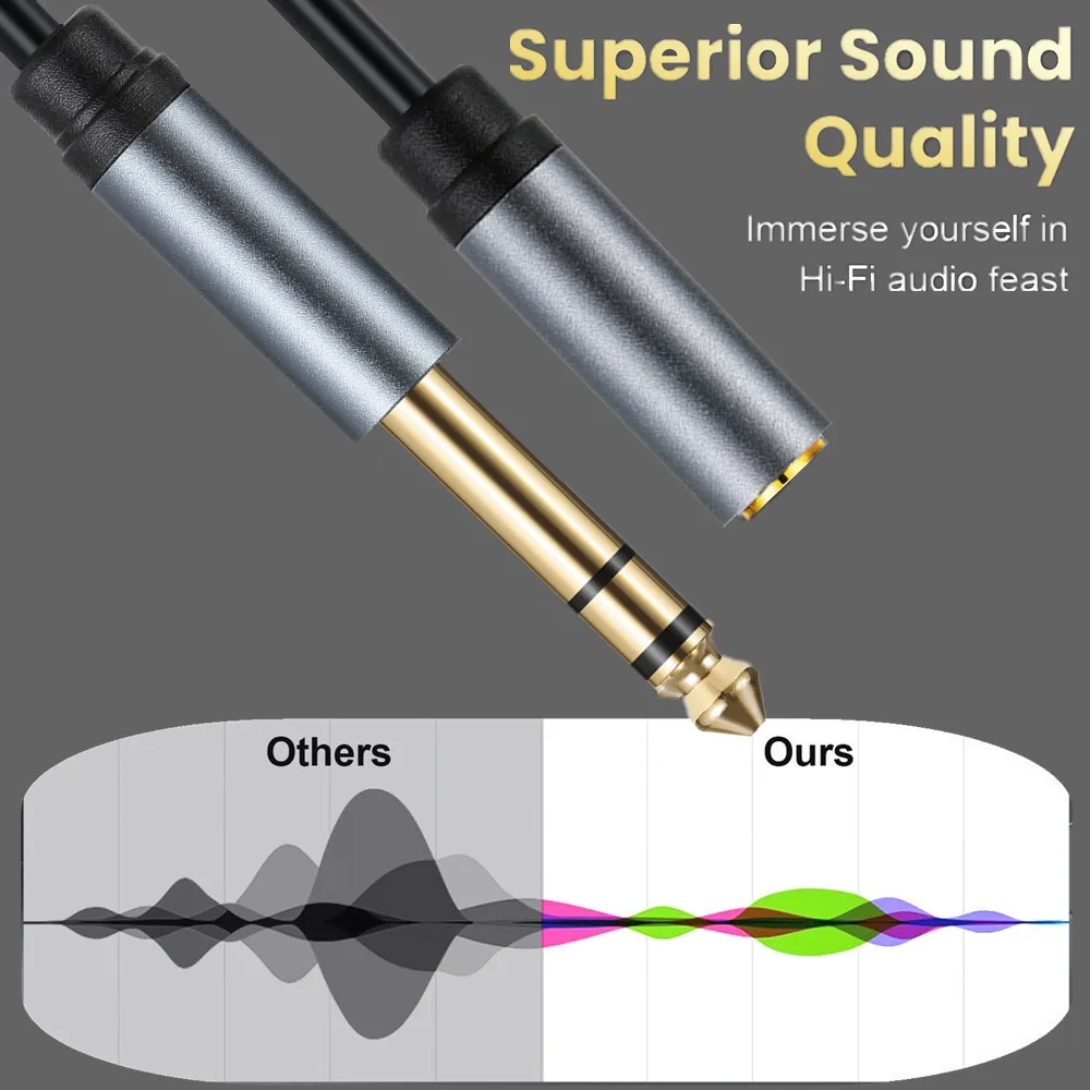 Adapter słuchawkowy 1/4 do 3,5 mm TRS 6,35 mm 1/4 męski na 3,5 mm 1/8 żeński Stereo Jack Kabel adaptera audio 6,5 mm