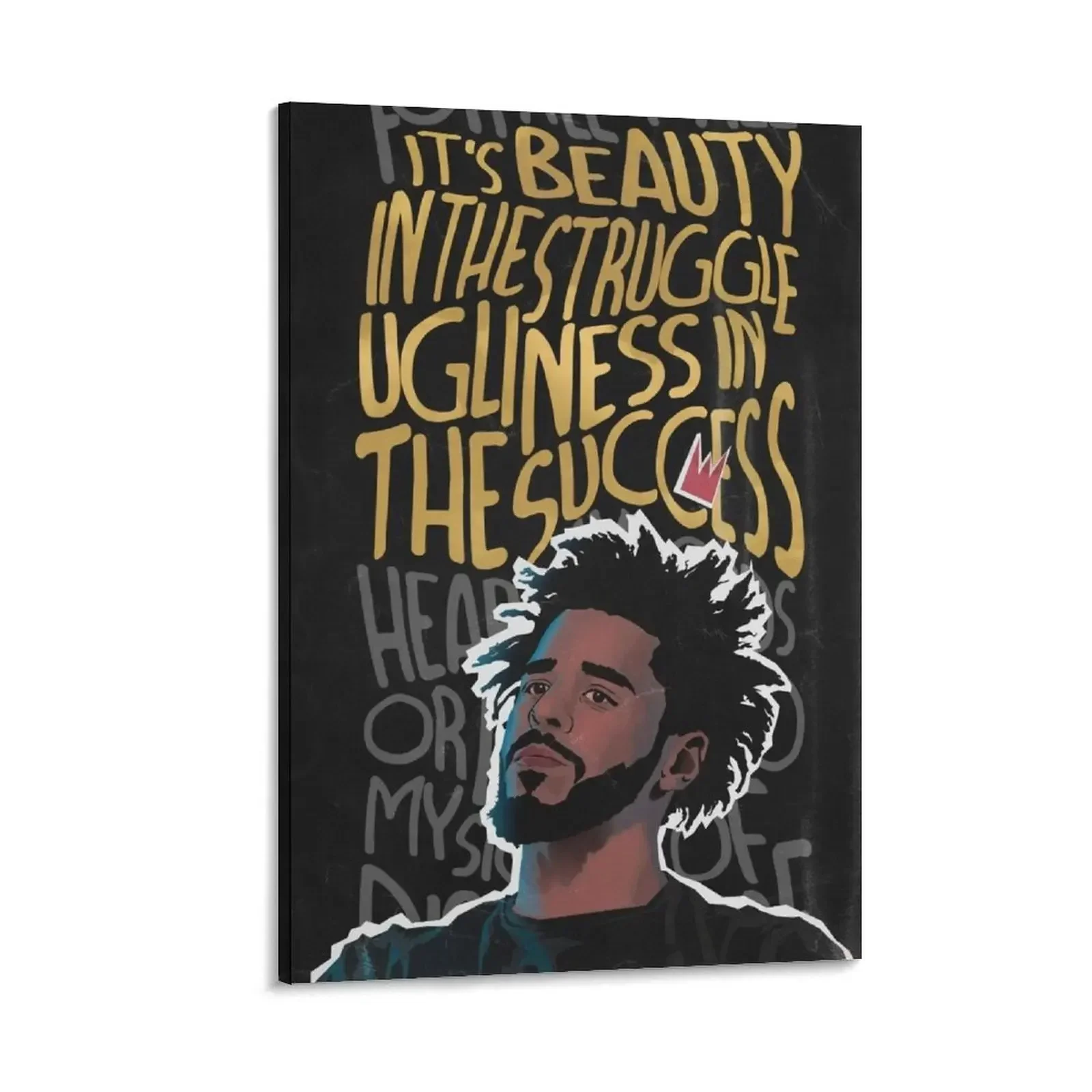 

J. Cole Love Yourz Vintage Scratched Canvas Painting wall decoration bedroom decoration wall art
