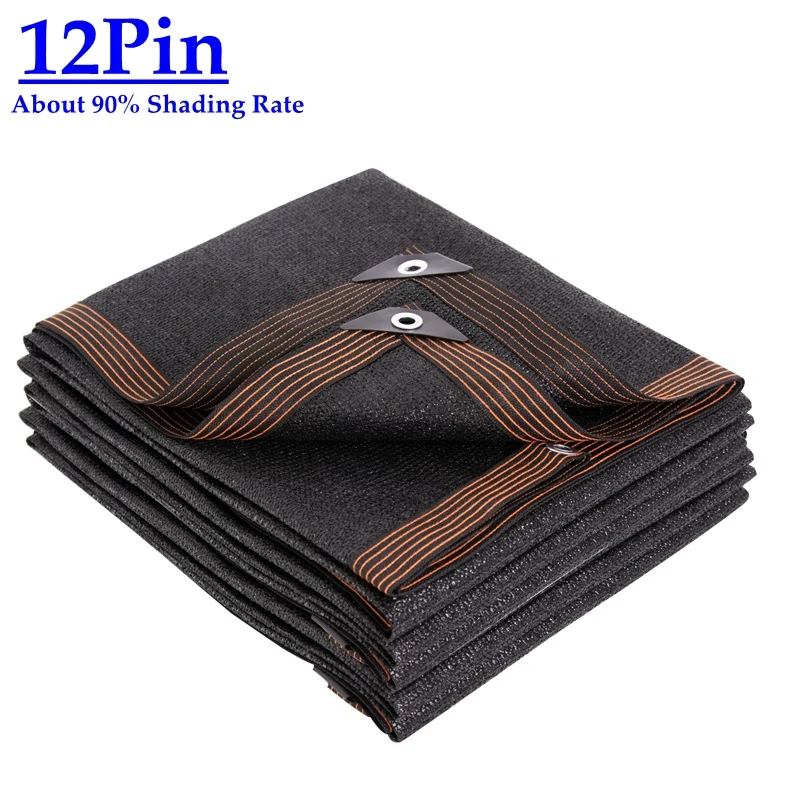 

Thicken 12Pin 90% Shading Rate Anti-UV HDPE Black Sun Shade Net Outdoor Pergola Car Garages Canopies Sun Shading Nets