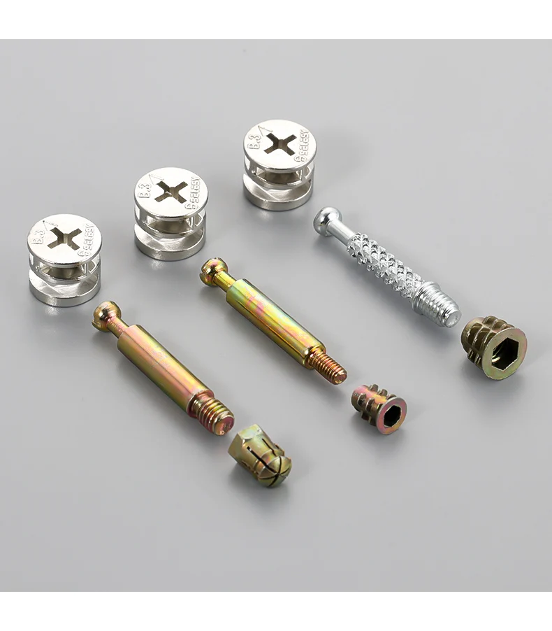 Wardrobe Cabinet Hardware Accessories Furniture Screws Eccentric Wheel Nuts Three In One Connector Fasteners