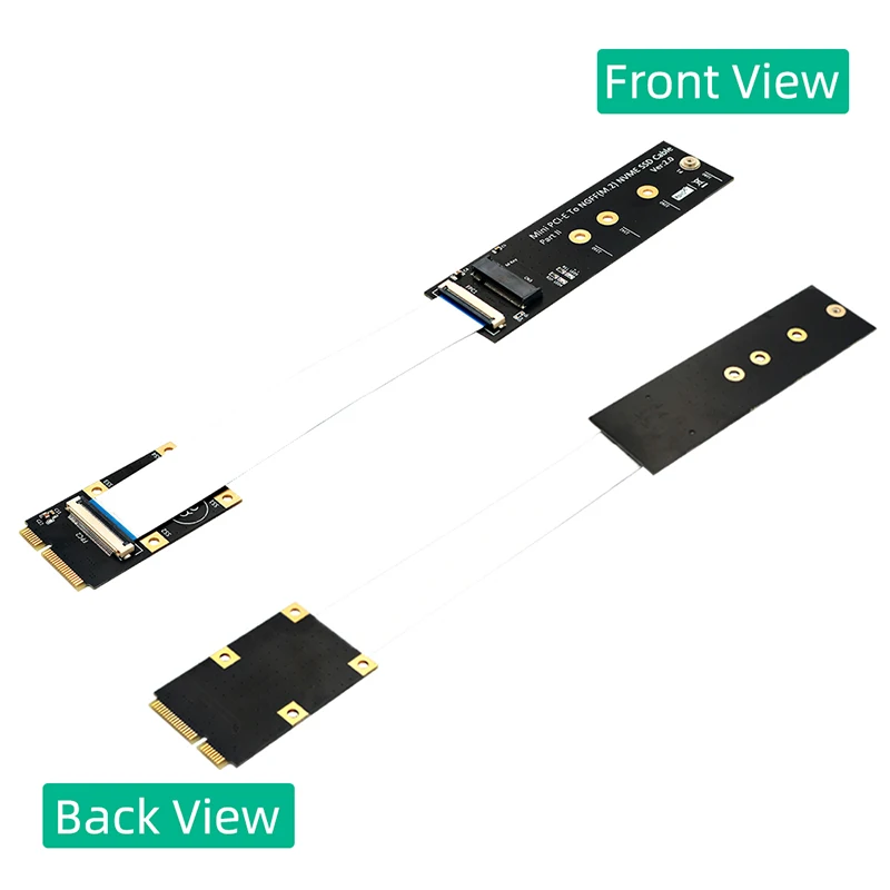 M.2 NVME SSD to Mini PCI-e Adapter Card Riser with FFC Cable for M.2 Key M 2230/2242/2260/2280 NVME SSD Converter Extension Cord