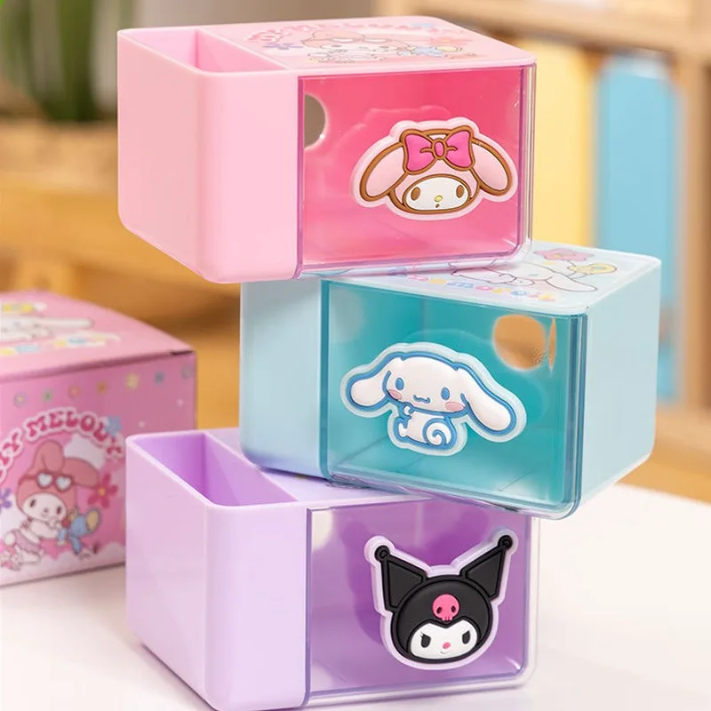 Sanurgente Kuromi-Boîte de rangement de bureau Anime, Rick My Melody, Cinnamoroll Accessrespiration, MELBox, Student Dormitory Pen Holder