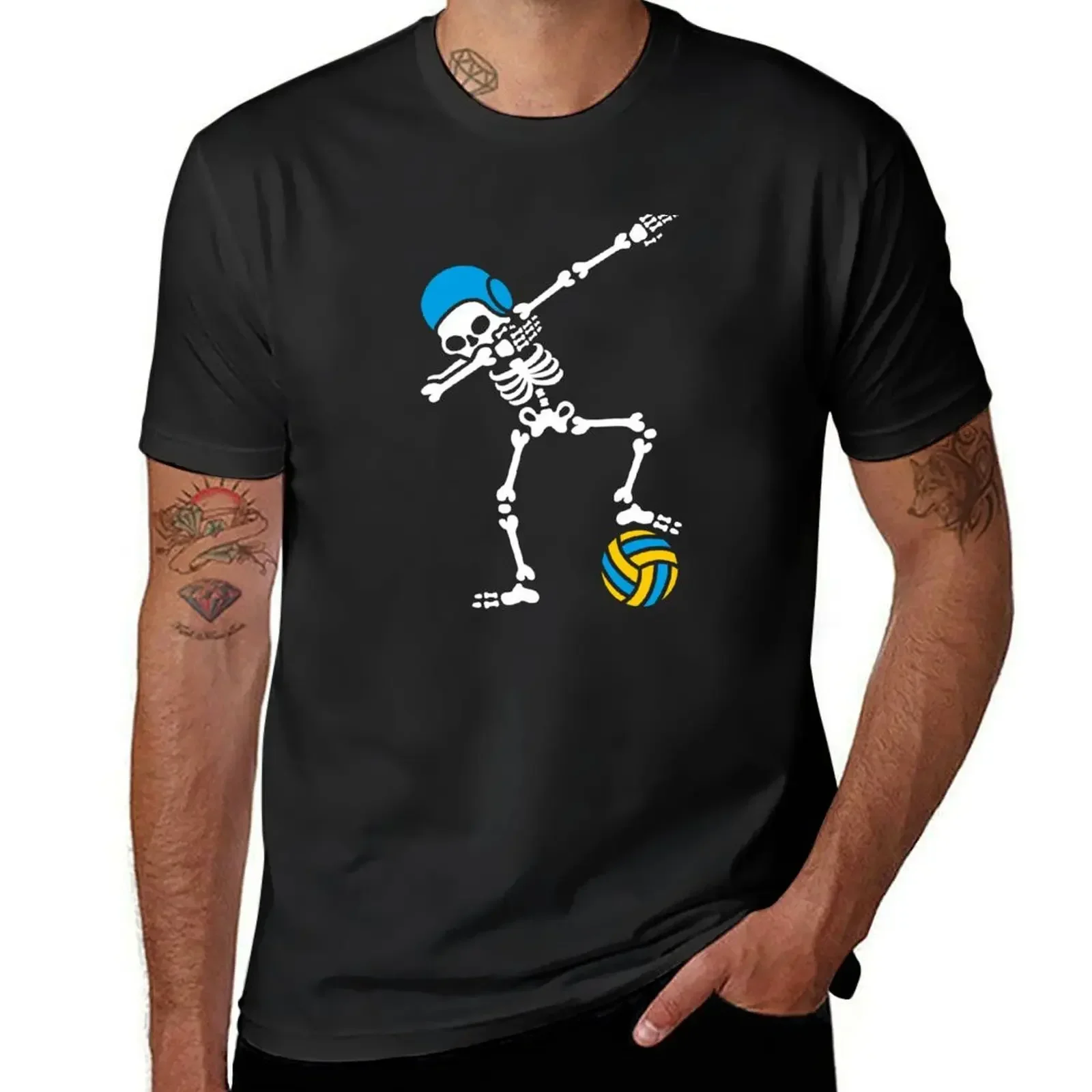 

Dab dabbing Скелет воды Хэллоуин Waterpolo плавательная футболка заготовки тяжелые весы Мужская Дизайнерская футболка