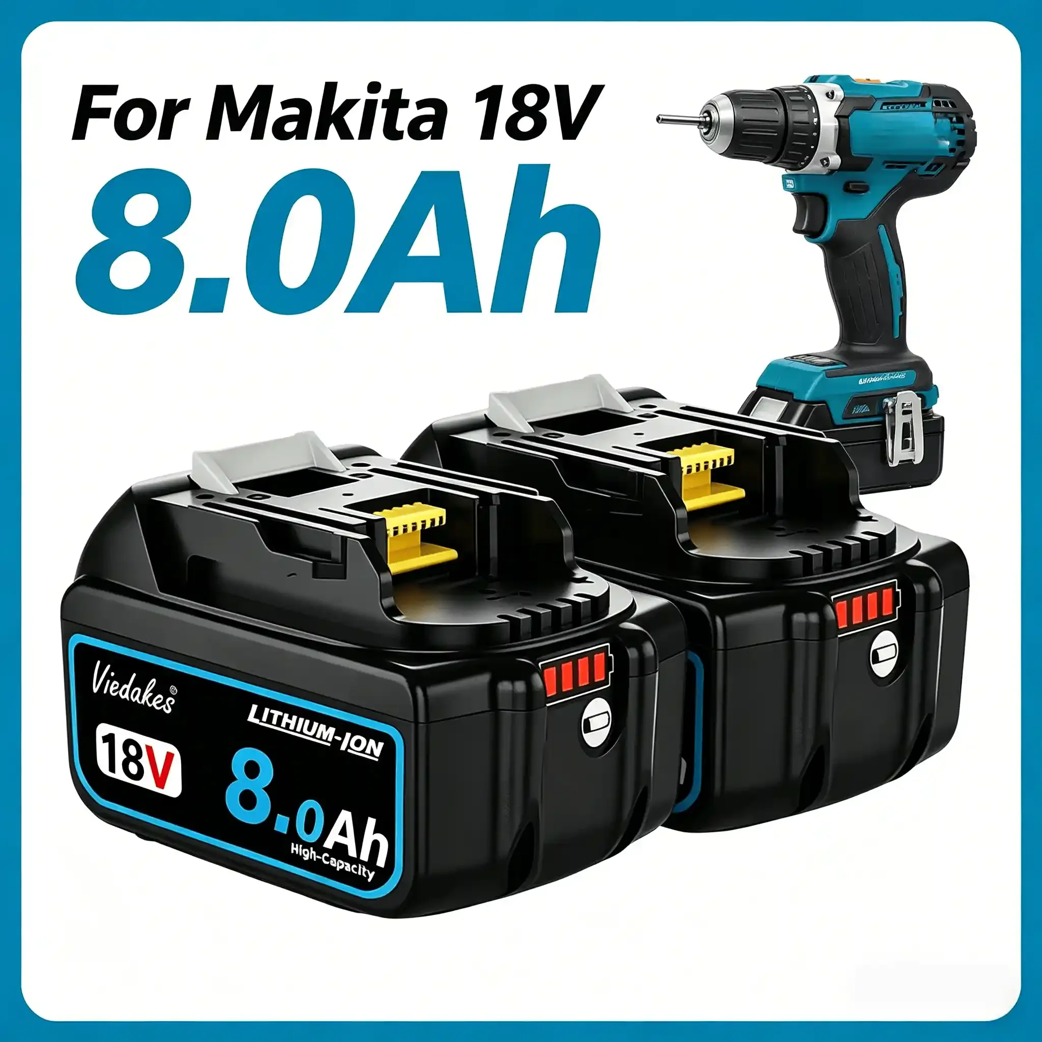 

Rechargeable For Makita 18V Battery 8.0Ah LXT Replacement Battery For DHP484 DGA454 DJV186 Power Tool Battery Pack