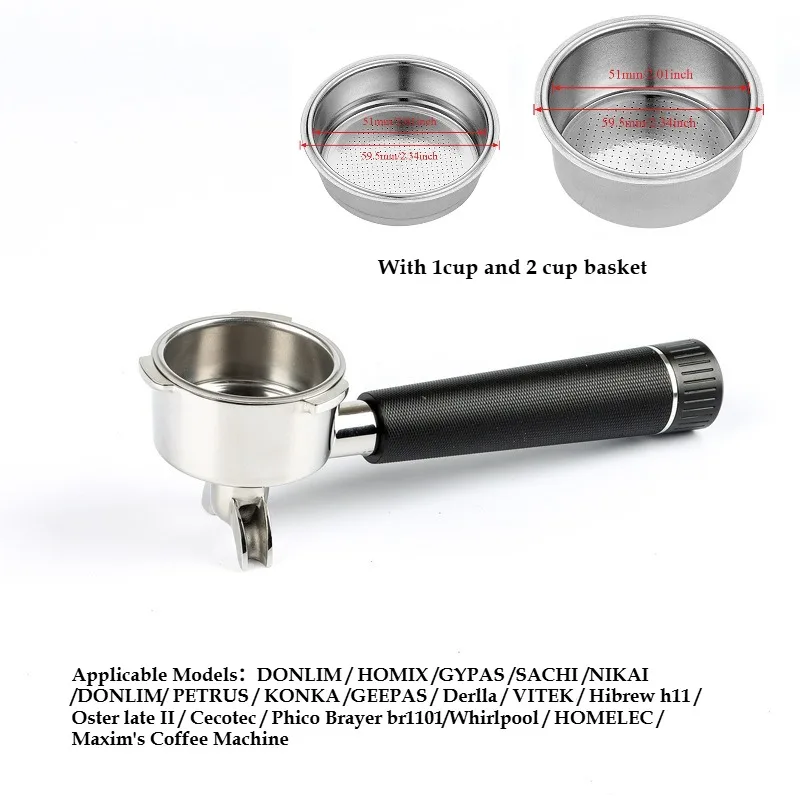 

Портафильтр для кофе с двойным носиком 51 мм для Homix Oster Cecotec Hibrew, сменная корзина для фильтра, аксессуары для эспрессо-машины