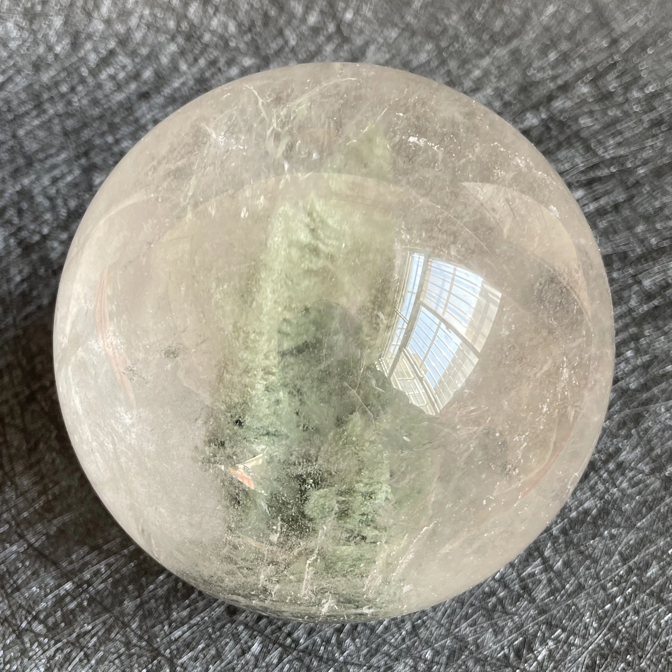 1575g Natural Green Phantom Sphere Decoration Polished Garden Quartz Crystal Ball Reiki Healing