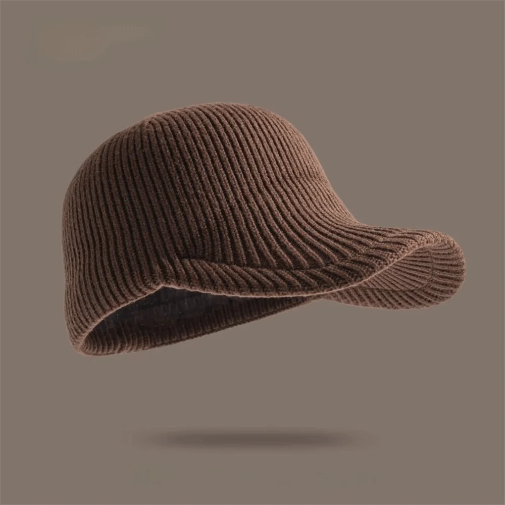 

Trendy Versatile Baseball Cap Adjustable elasticity Solid Color Equestrian Hat Warm Old Money Style Knitted Flat Cap Unisex