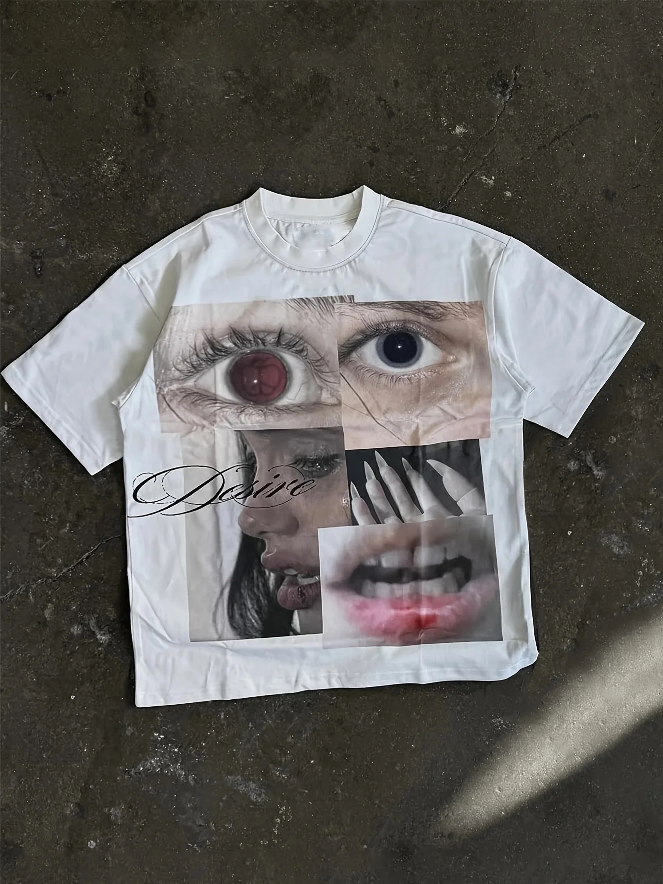 Men's Y2K Subculture Hot Item! High Street Trendy Style Collage T Shirt Niche Design Dark Style American Vintage Hip Hop Shirt