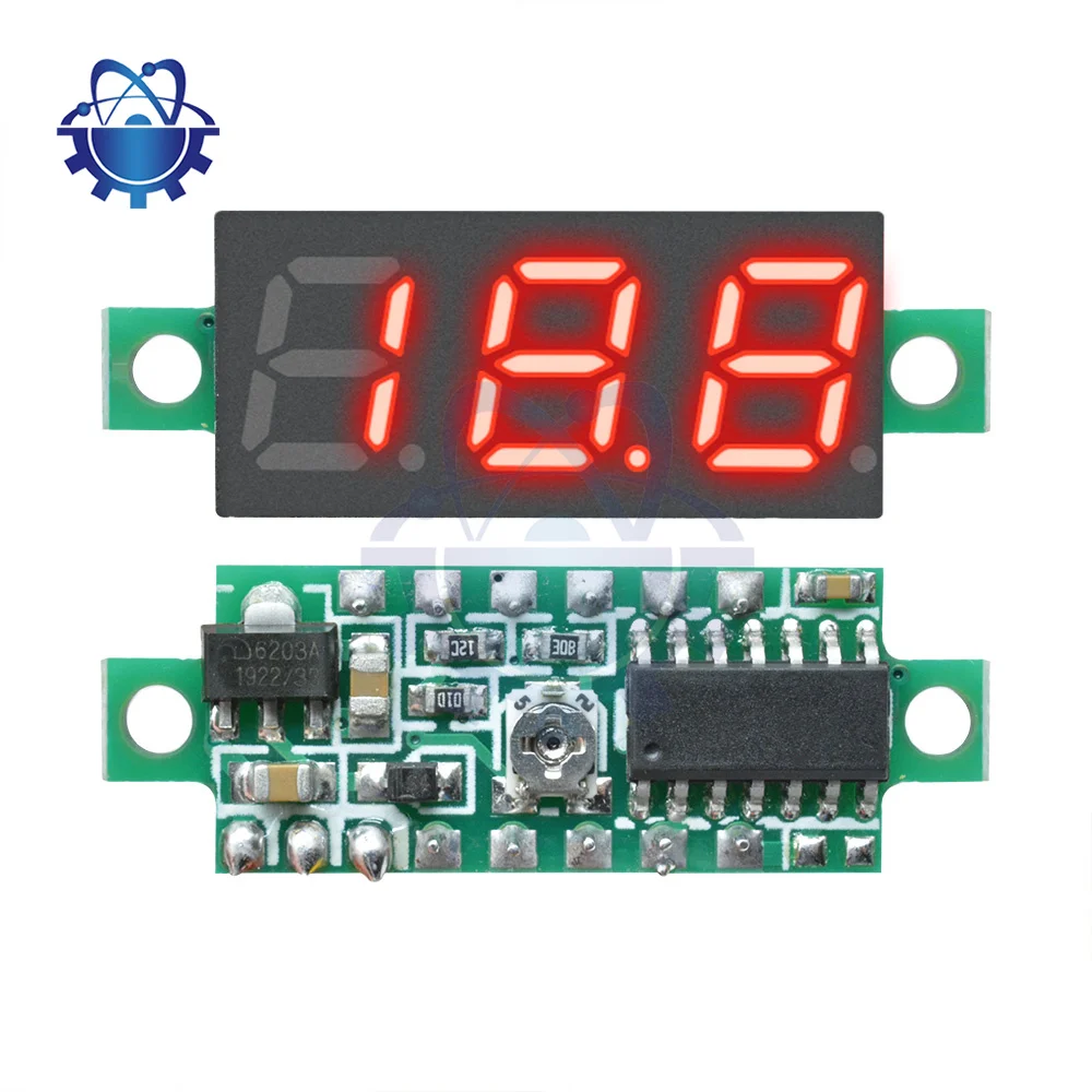 DC 0-100V Mini 0.28 polegada 3 Fios Display LED Voltímetro Digital Azul Vermelho Verde Amarelo Whtie Medidor de Tensão Tester Cinco Cores