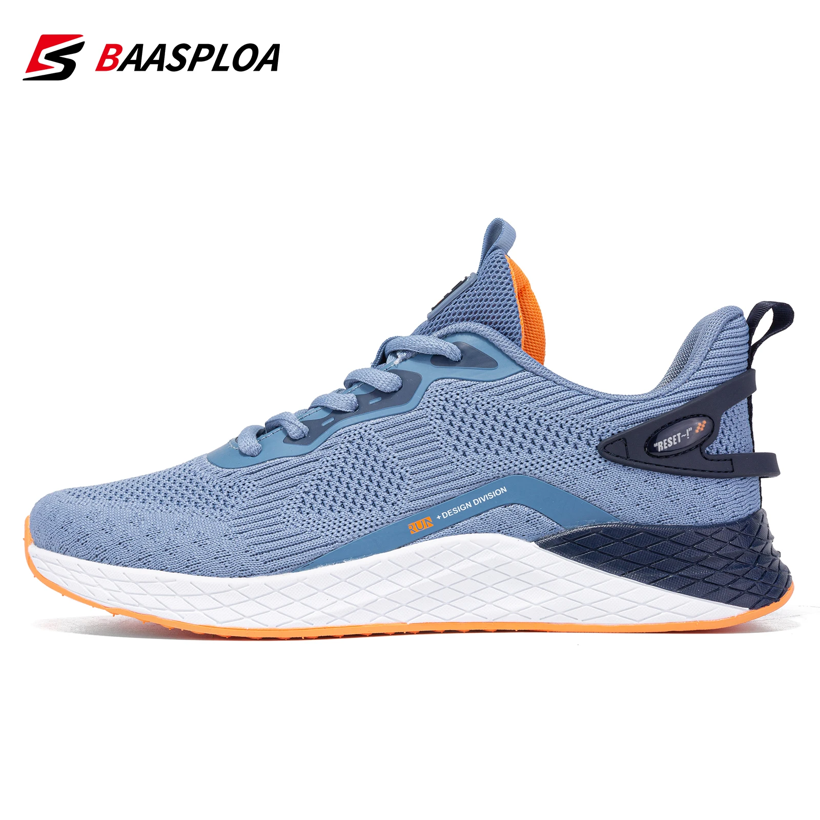 Baasploa Fashion Men\\\'s Sneaker Comfortable Running Shoes Breathable Knit Mesh Tenis Sneaker Light Shock Absorption Casual Shoes