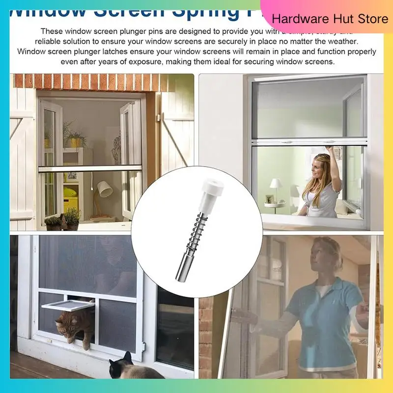 

30 Pack Window Screen Plunger Latches 5/32 Inch X 1-1/2 Inch,For Aluminum Window Screens,Plunger Latch Clips-Y31A