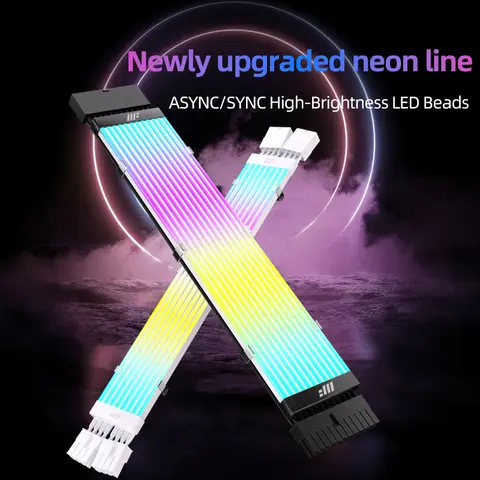 METALFISH ARGB Extension Cable For Computer Power Supply Motherboard 24PIN GPU 8PIN Light Strip  ARGB Sync/Asyn Optional