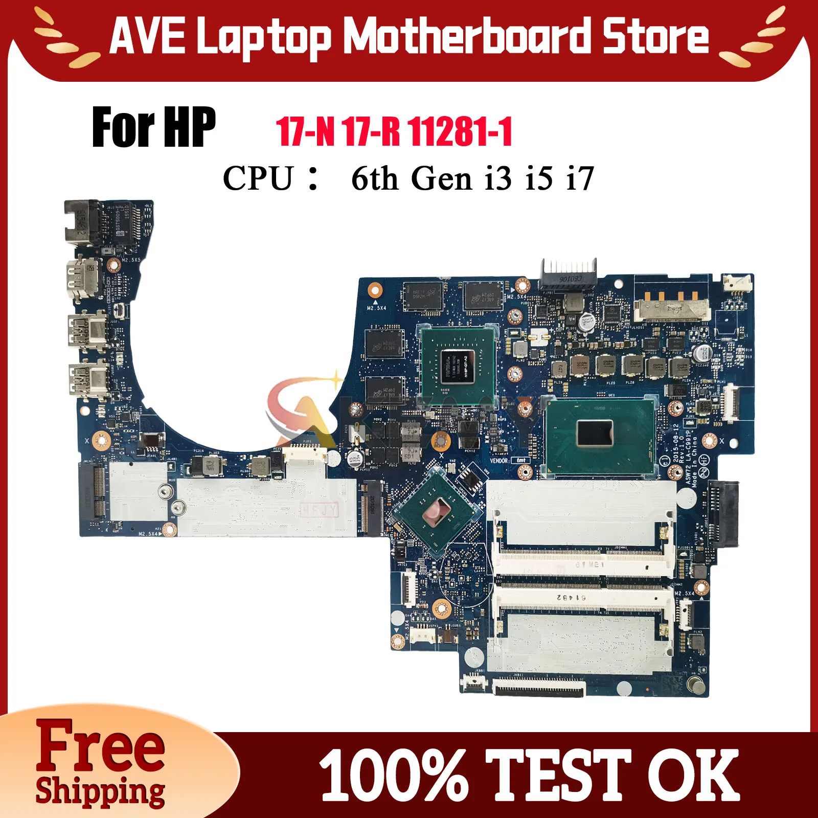 

LA-C991P Laptop Motherboard For HP Envy 17-R 17-N 17T-N With i7 CPU GTX950M 4GB GPU 832319-601 829068-601 100% Fully Tested
