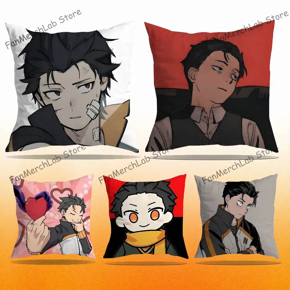 

R-Re0 Natsuki-S Subaru Printed Pillow Cover Cushion Case Simple Sofa Pillow Case No Pillow Core