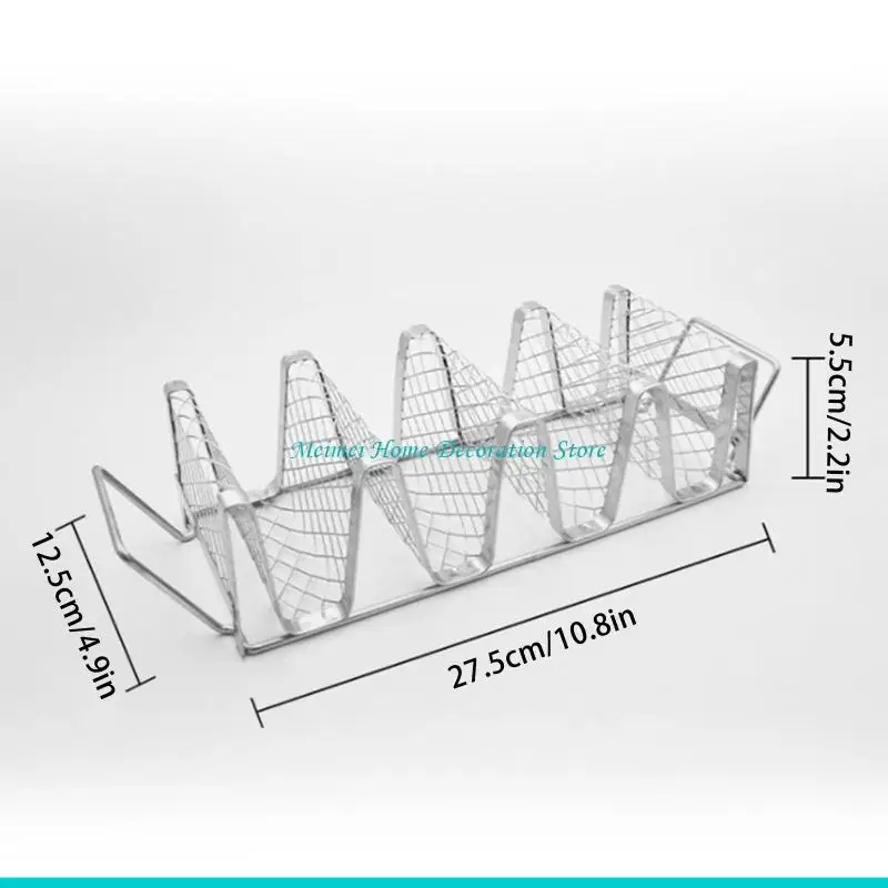 H7BF Stainless Steel Taco Rack BBQ Grill Baked Pie Holder Cooking Accessories Barbecue Household Kitchen Utensil