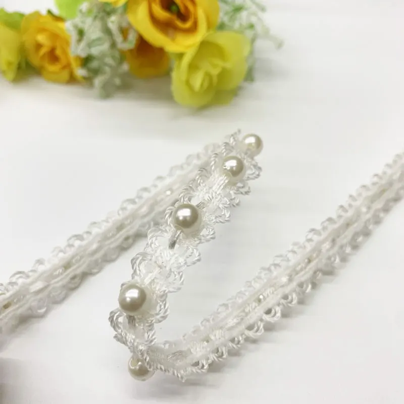 1 Meter Pearl Ribbon 0.4cm Pearl  Lace Clothing Leader diy Handmade Accessories