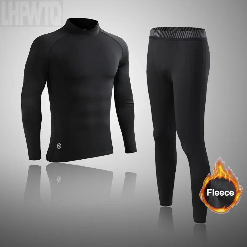 Men Black Skiing Underwear Set Winter Sports Quick Dry Thermal Underwear Ski Clothing Sportswear Winter Long Johns For Men's