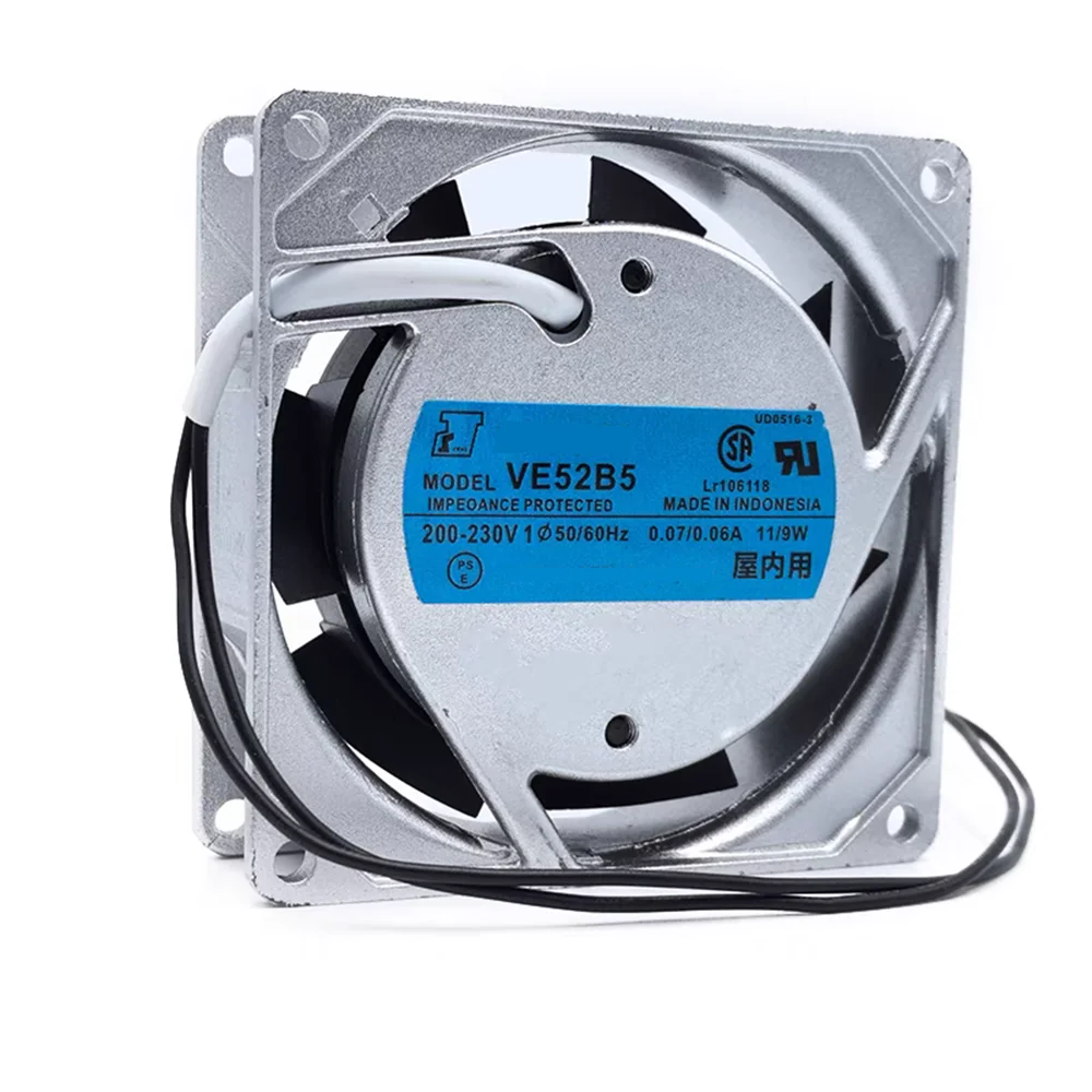 مروحة تبريد VE52B5 AC 208-230V 0.07/0.06A 11/10W 8cm 8025 80x80x25mm 2-Wire