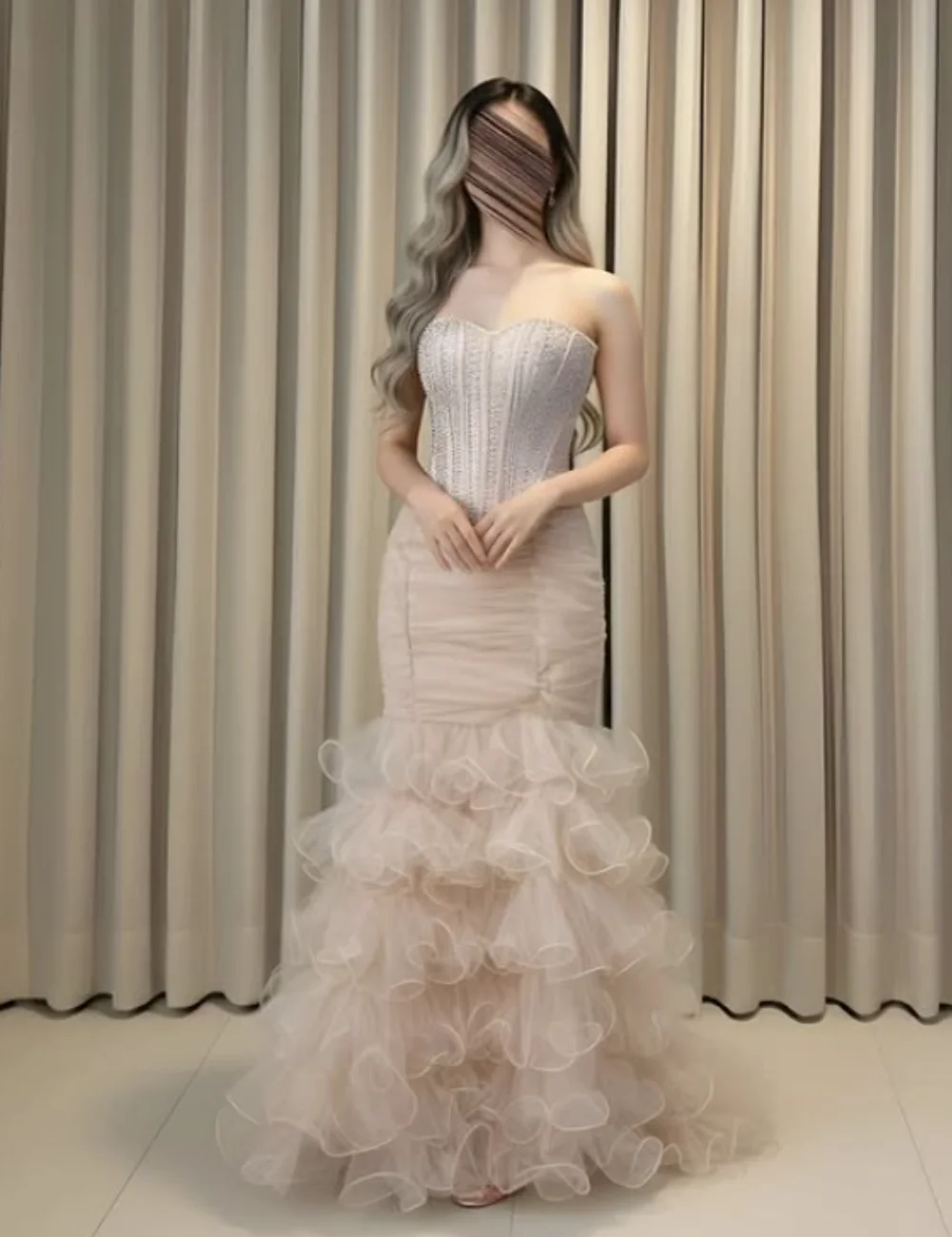 

Customized Elegant Pleat Sequined Trumpet Sweetheart Long Celebrity Luxury Sizes Available Matching Intricate
