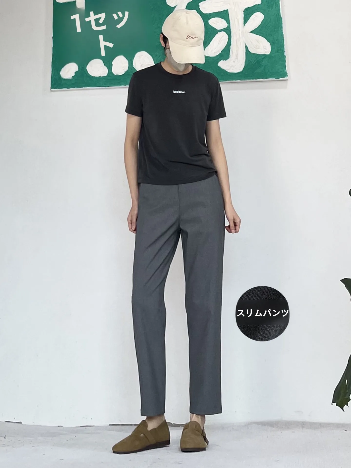 

Grey Suit Pants Women's Nine-Piece Straight Leg Commute Simple Slimming Commuter Style Mid-High Waist Zipper Polyester Blend