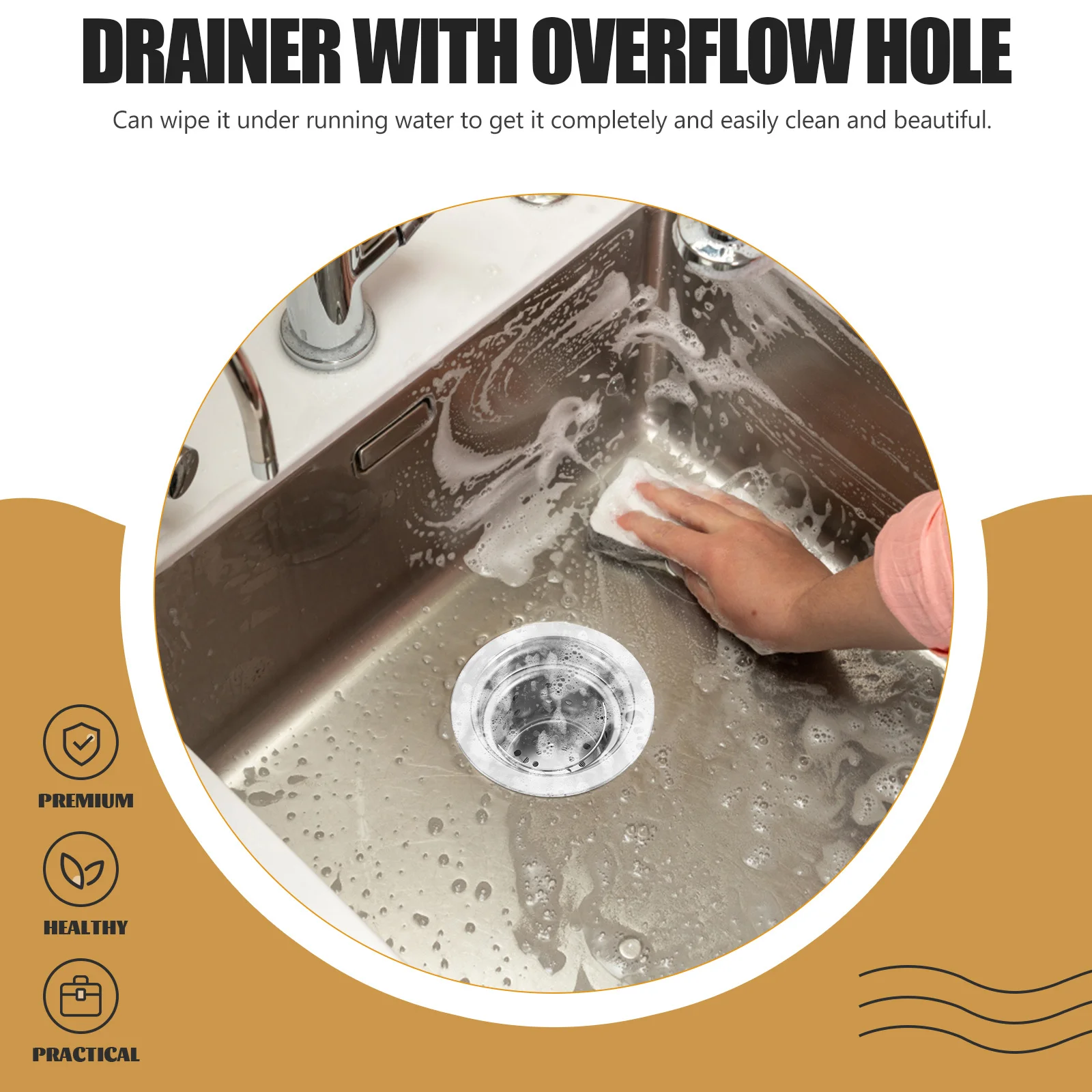 

1Set Kitchen Sink Drain Strainer Assembly Kit Stainless Steel Filter Basket Stopper Easy Clean Durable Anti-Clog Strainer