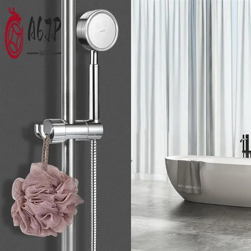 

A67P - Держатель для ручного душа Регулируемый держатель для душа 360° ° Поворотный держатель для душа с двумя крючками, подходящий для ванной комнаты