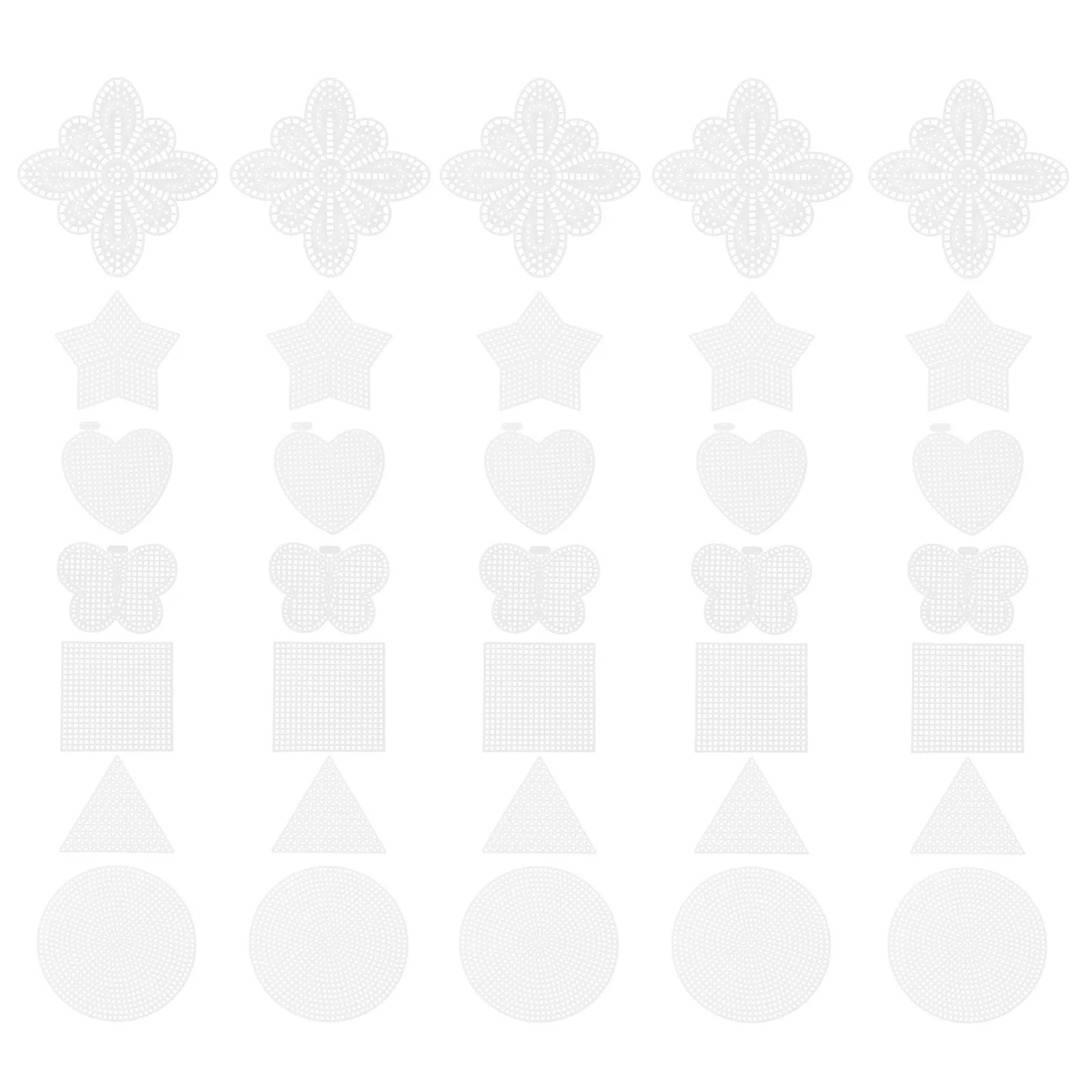 

70 Sheets Stitch Mesh Square Grid Plastic Canvas Shapes White DIY Material Embroidery Craft Project