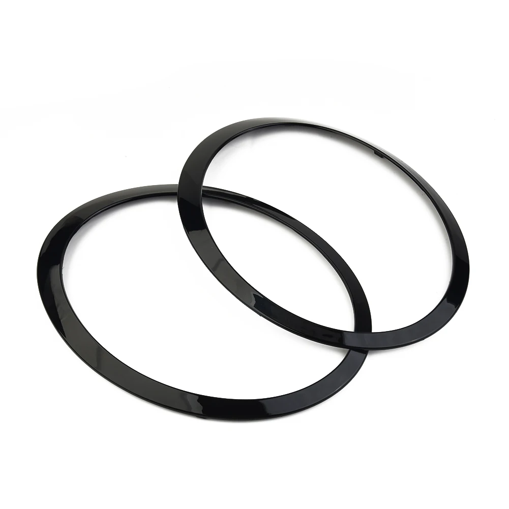 

2 шт. рамка для автомобильных фар для R55 R56 R57 R58 2007-2015 Clubman глянцевый черный кольцо для фар безель отделка объемная крышка