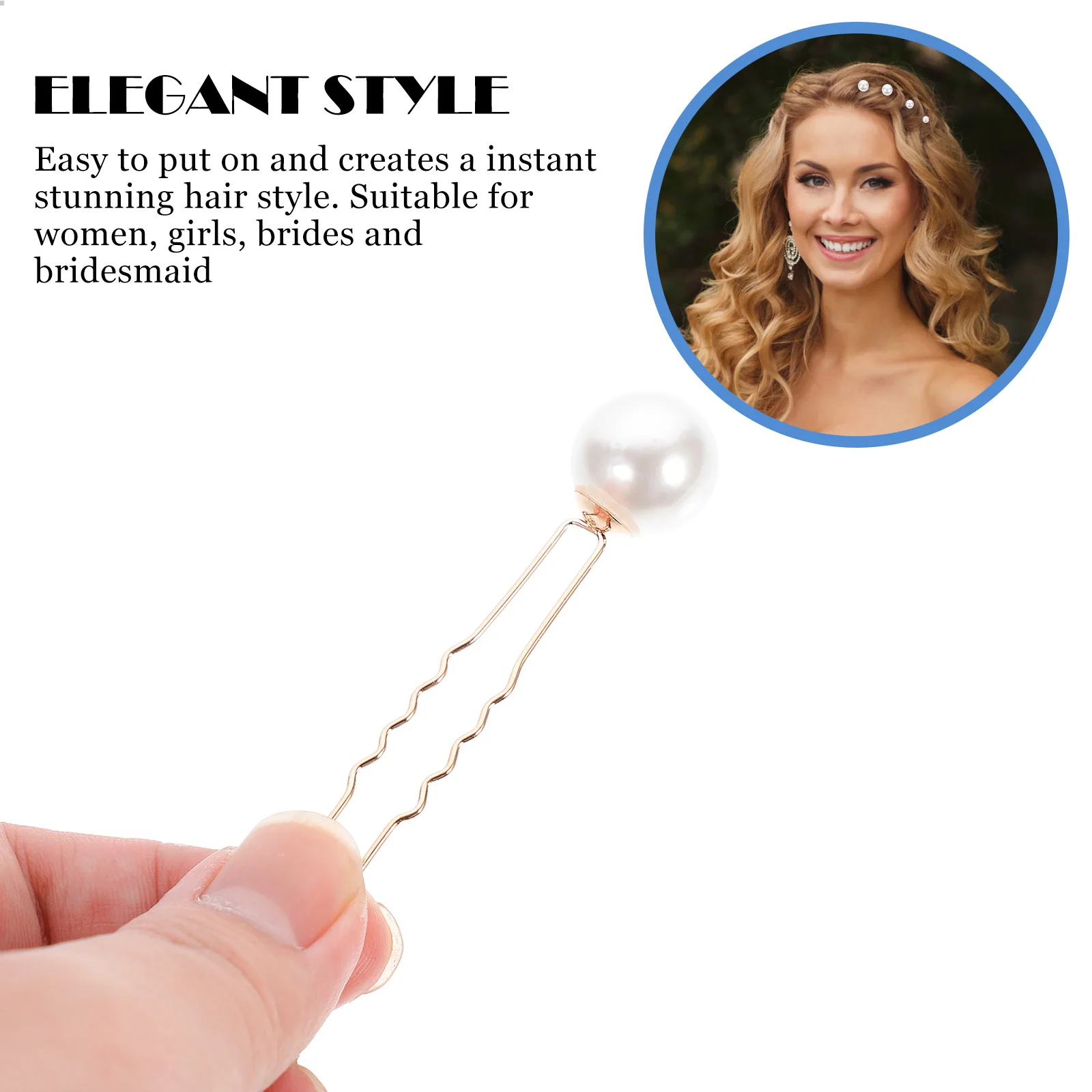 

18pcs Pearl Hairpin Elegant Wedding Bridesmaid Party Fork Stylish Bridal Accessories Graceful Hairstyle Tool Pearl Hairpin