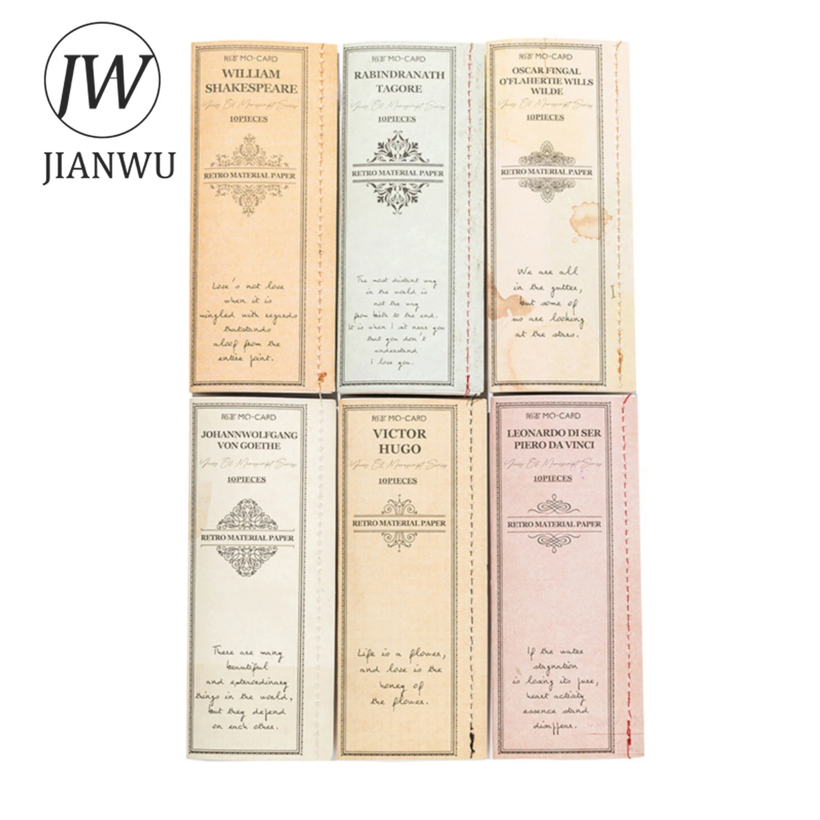 JIANWU 10 Sheets Years of Manuscript Series Vintage Poetry Collage Decor Material Paper Creative DIY Junk Journal Stationery