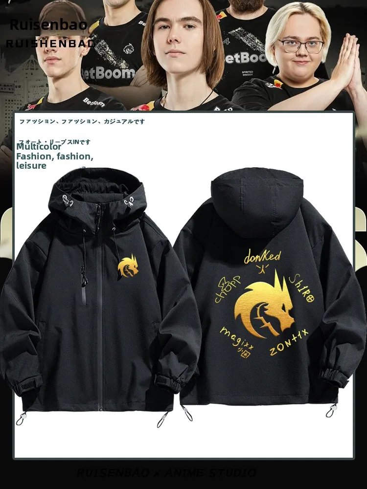 

TSpirit een Dragon CSGO ip Jaet Men's Outerwear Stand Fit Zipper Decorated Anti-Wrinkle Treaent Polyester