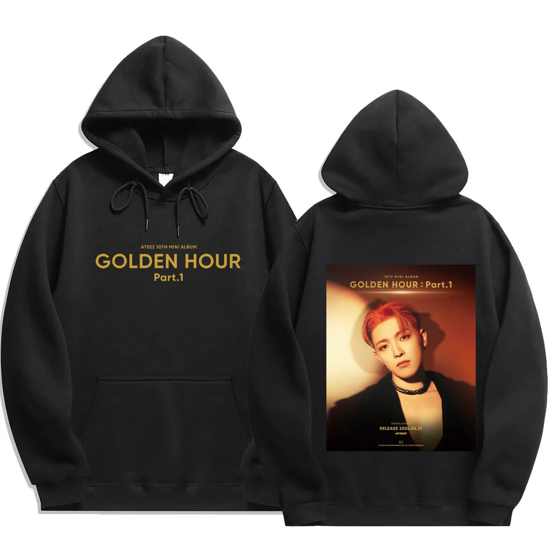 Kpop Ateez GOLDEN HOUR part 1 Hoodies Men Fashion Long Sleeve Sweatshirts men Cool Casual Harajuku Streetwear Pullovers